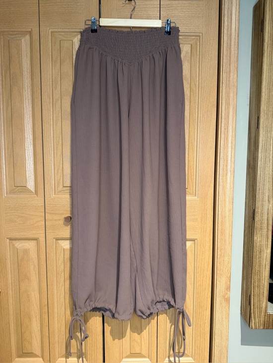 Three Bird Nest Pants - Women’s Three Bird Nest Brown Smocked Waist Jogger Pants